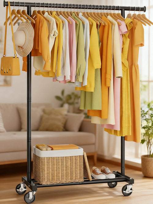 Heavy-Duty Rolling Clothing Rack (180Lbs Capacity)
