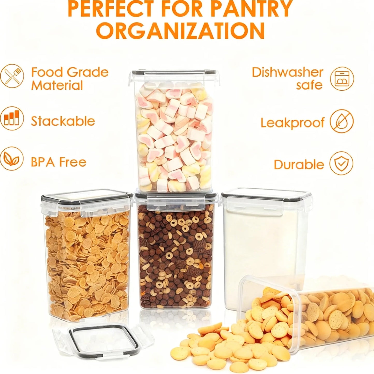 9-Pc Clear Pantry Organizers with Labels