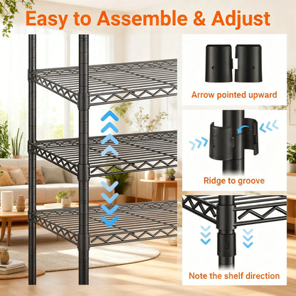 DIY Adjustable Metal Closet Rack (900Lbs Capacity)