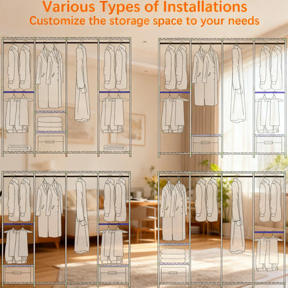 DIY Adjustable Metal Closet Rack (900Lbs Capacity)