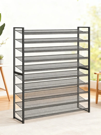 8-Tier Stackable Metal Shoe Rack (50 Pairs Capacity)