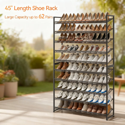 8-Tier Stackable Metal Shoe Rack (50 Pairs Capacity)