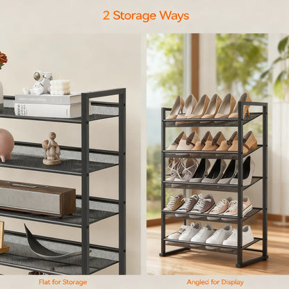 8-Tier Stackable Metal Shoe Rack (50 Pairs Capacity)