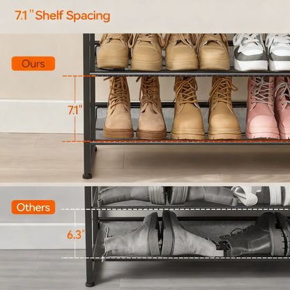 8-Tier Stackable Metal Shoe Rack (50 Pairs Capacity)