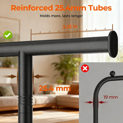 Heavy-Duty Rolling Clothing Rack (180Lbs Capacity)